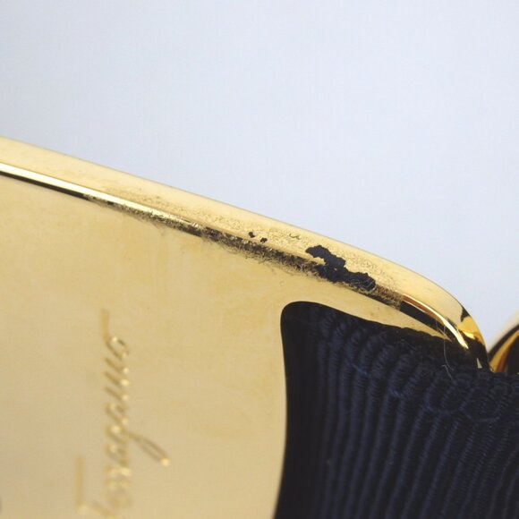 Authentic Salvatore Ferragamo Vala belt Nylon jacquard/metal [Used] - Picture 6 of 8